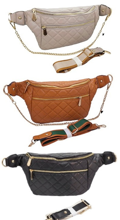 Quilted Fanny Style Bag In 3 Colors