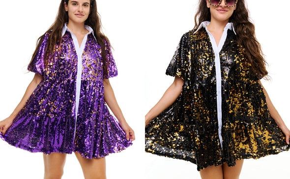 Game Day Sequin Dress in 2 Colors (S-XXL)