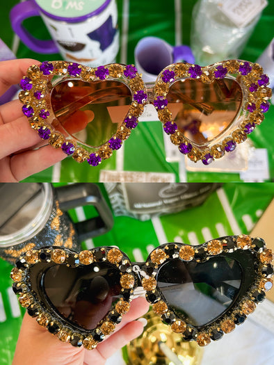 Game Day Stone Heart Sunglasses In 2 Colors