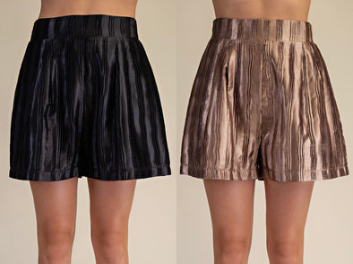 High Waisted Pleated Shorts in 2 Colors