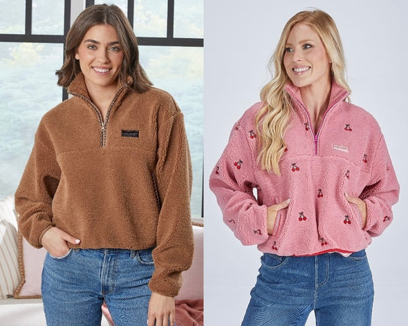 Sherpa Half Zip Jacket in 2 Colors (XS-XXL)