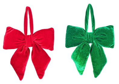 Evelyn Bow Ornament in Red or Green