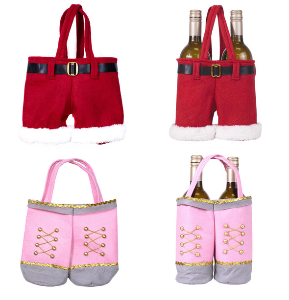 Christmas Wine Tote Gift Bag in 2 Options (8x8)