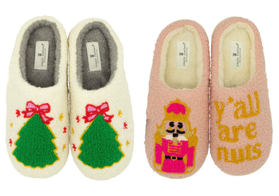 Sherpa Christmas Slippers in 2 Options