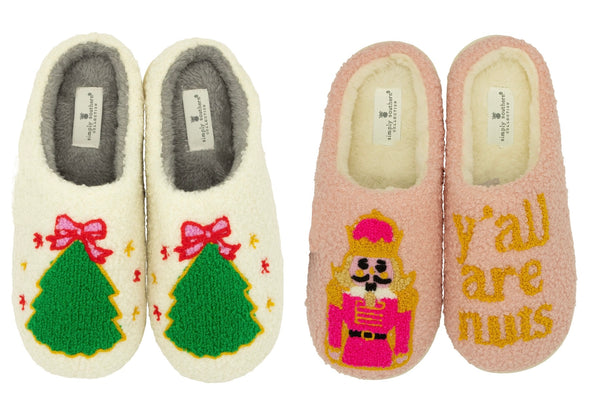 Sherpa Christmas Slippers in 2 Options