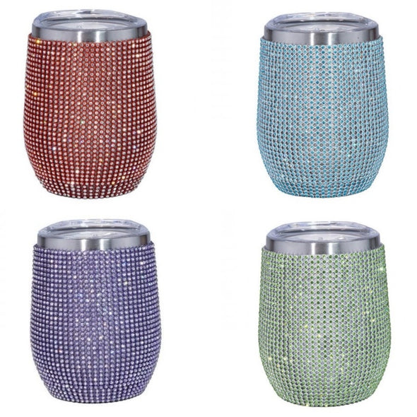 Rhinestone 12oz Stainless Wine Tumbler