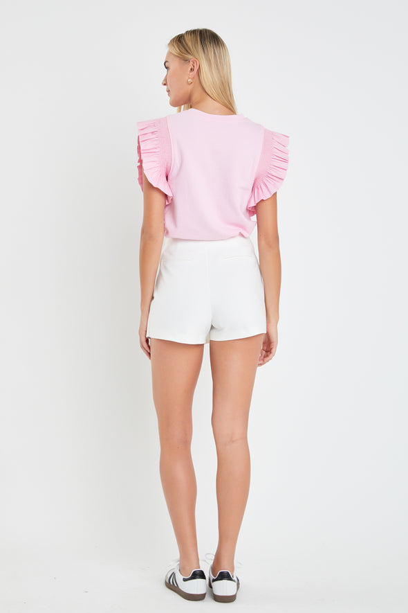 White Slit Detail Skort