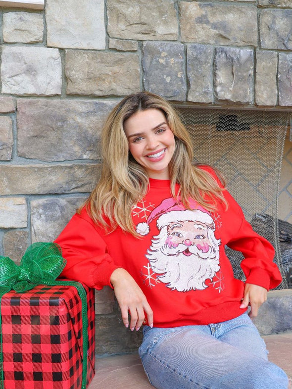 Jolly Santa Red Sweater Top (S-XXL)