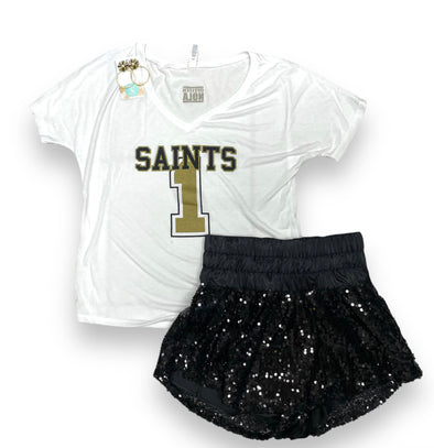 Loose Fit Saints Number 1 V Neck (S-XXL)