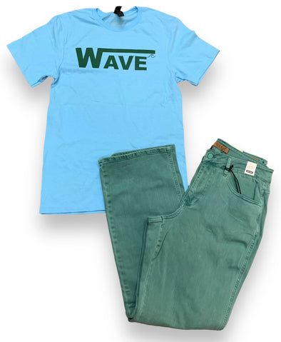 Blue And Green Nola Wave T Shirt