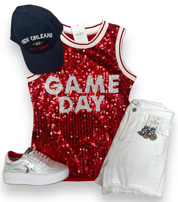 Gameday Sleeveless Sequin Jersey In 4 Options