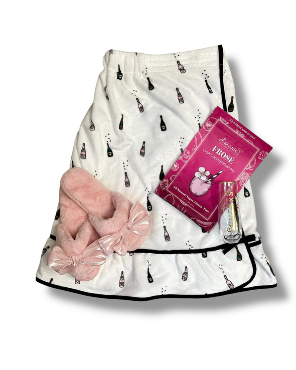 Champagne Bottles Spa Wrap Towel