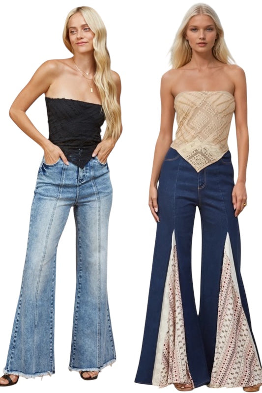 Boho Lace Crochet Cropped Top in 2 Black or Latte