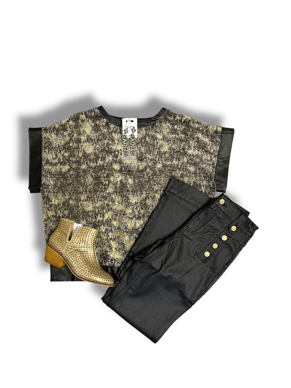 Shine Shell Top in Black or Gold