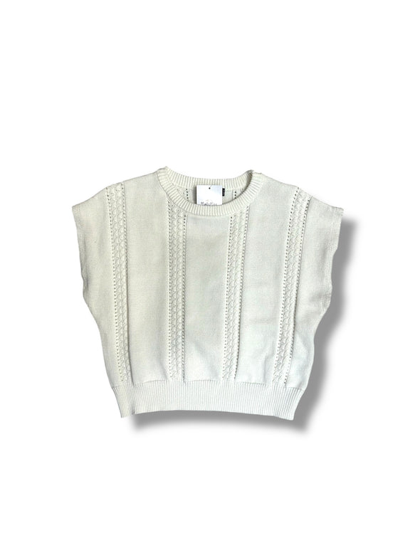 Perforated Sweater Knit Top and Pants Set