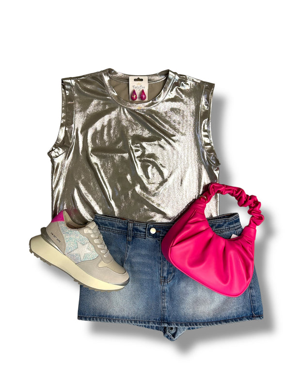 Glitter Muscle Tee in 3 Colors