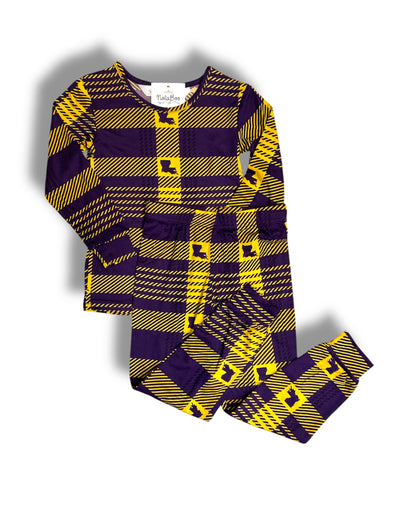 Kid's Louisiana Plaid Long Sleeve Pajamas 2T-6