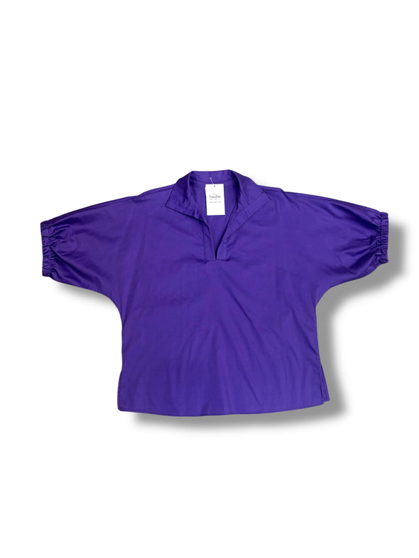 Stand Collar Drop Shoulder Top in 3 Colors (S-3X)