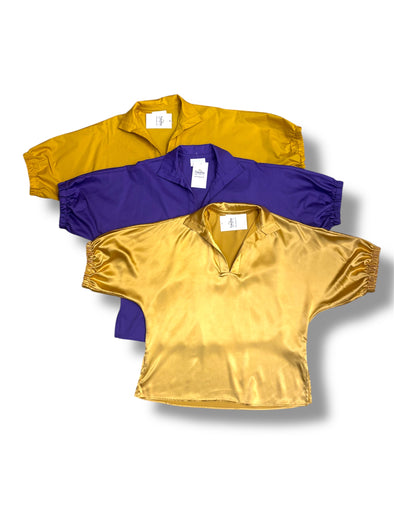 Stand Collar Drop Shoulder Top in 3 Colors (S-3X)