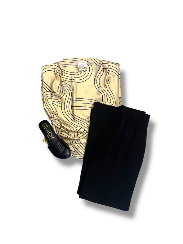 Satin Printed Top And Pant Set