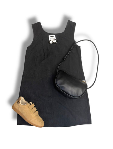 Sleeveless Suede Mini Shift Dress