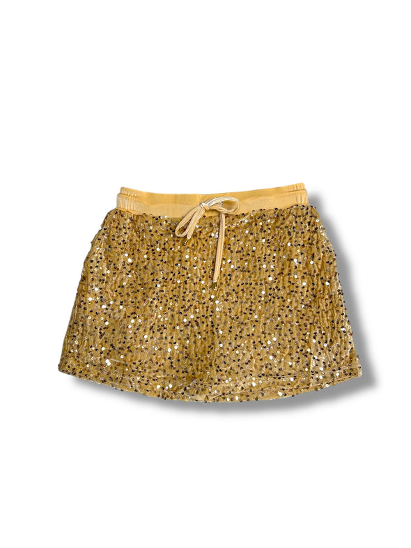 Sequined Velvet Skort in Gold