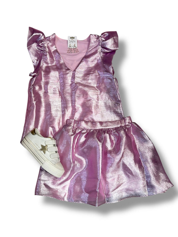 Organza Ruffle Sleeve V Neck Top in 4 Colors