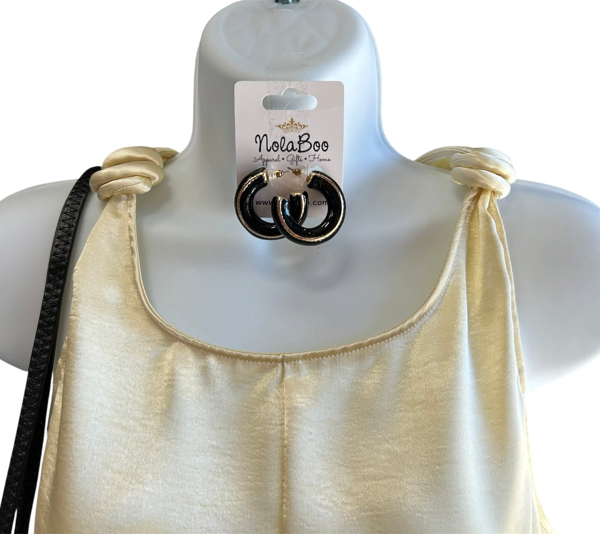 Satin Tank With Knot Shoulders in 3 Colors – NOLA BOO