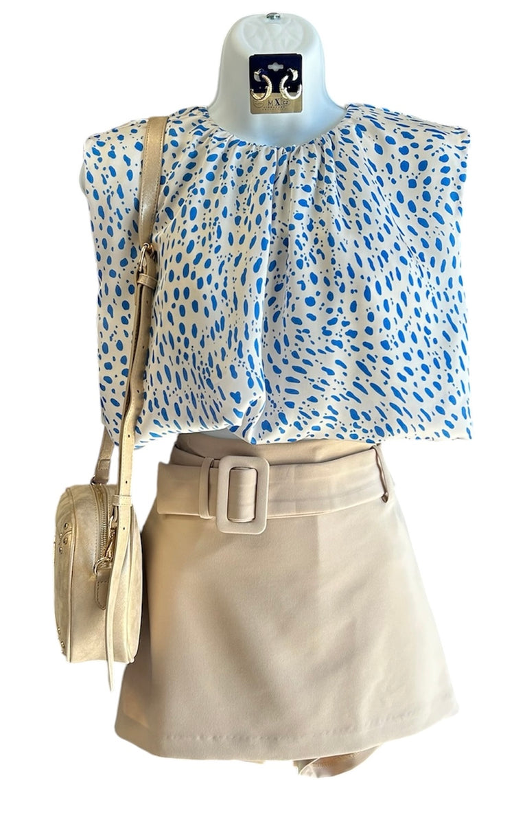 Satin Printed Bubble Hem Top – NOLA BOO