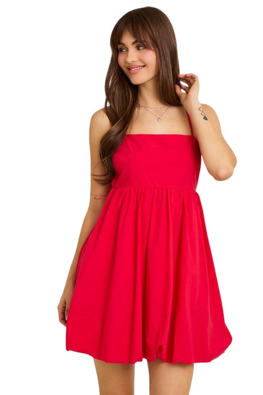 Spaghetti Strap Baby Doll Bubble Mini Dress – NOLA BOO