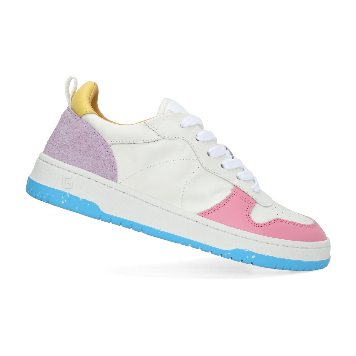 Gadol Sneaker in White with Pink, Blue and Yellow – NOLA BOO