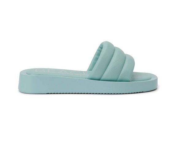 Pax Slide Sandal in Mist Blue and Nude