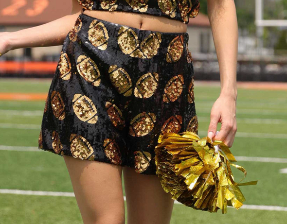 Football Sequin Shorts In 2 Color Options