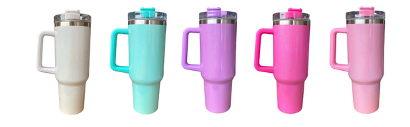 40oz Shimmer Iridescent Tumblers In White Mint Purple Lite Pink Or Hot Pink