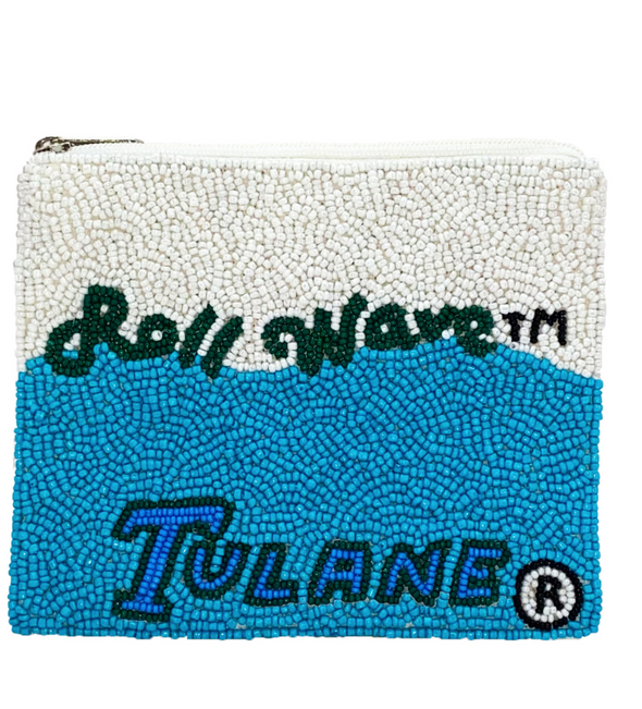 Roll Wave Tulane Beaded Pouch