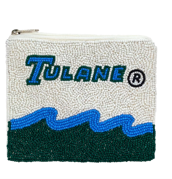 Tulane Beaded Coin Pouch