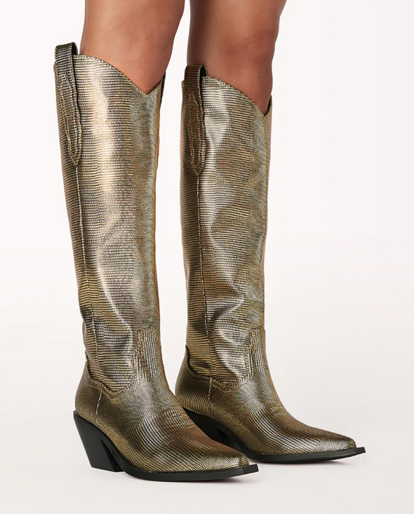 Eileen Gold Scale High Boots