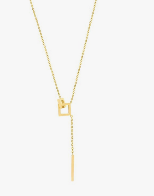Doubled Square Gold Necklace