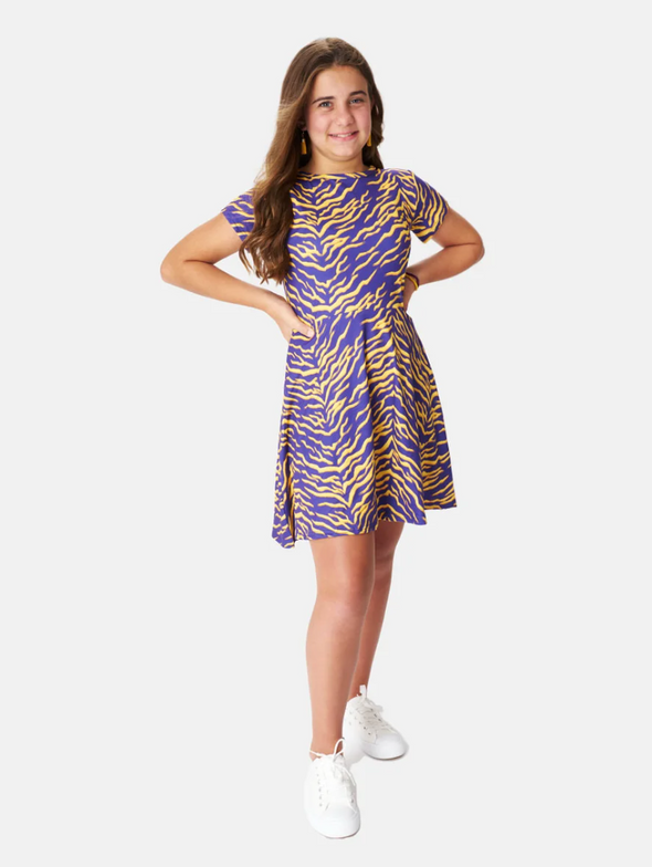 Girls Tiger Stripe Spirit Gameday Dress
