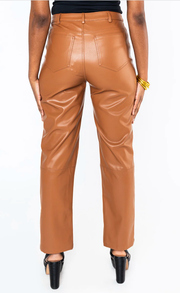 Buddy Love Gomez Vegan Leather Pants In Fuchsia Or Camel