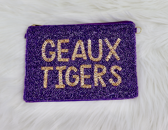 Beaded Tiger Pouch