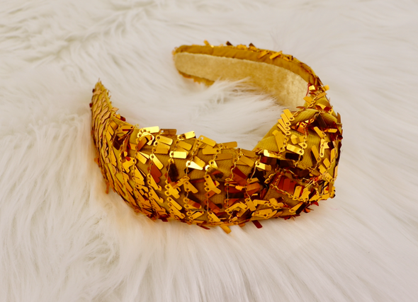 Shimmy Gold Sequin Knot Headband