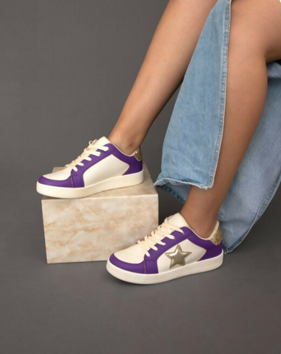 Miel 56 Purple And Gold Sneakers