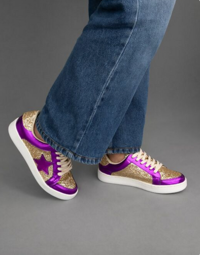 Miel 2 Purple With Gold Glitter Sneakers