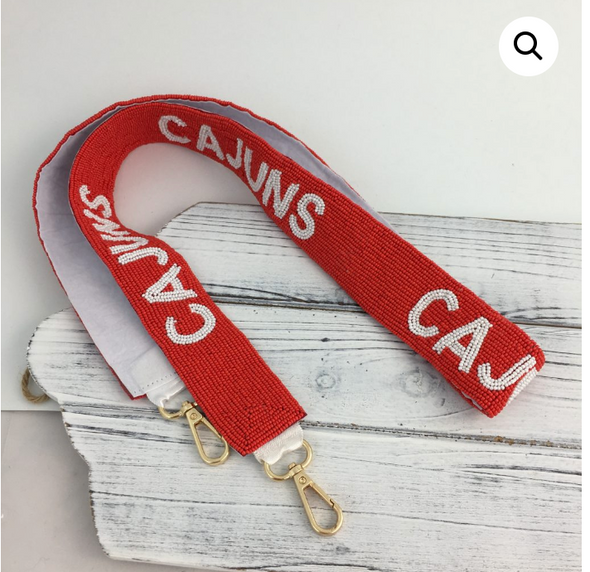 Beaded Cajuns Strap in Red
