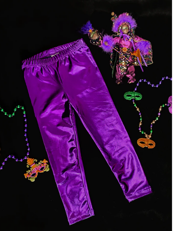Metallic Toddler Leggings in Gold or Purple