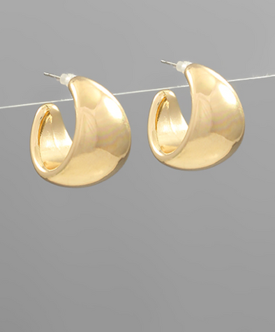 Small Gold Chunky Hoop Earrings