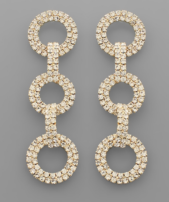 Linked Cascading Sparkle Circle Earrings