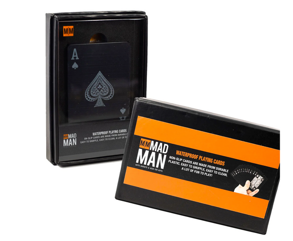 MAD MAN Black Waterproof Playing Cards