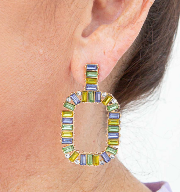 Krewe Kaleidoscope Baguette Earrings